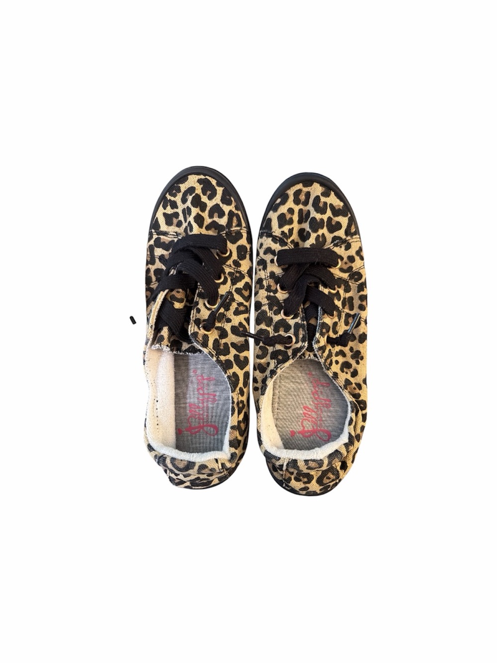 Jellypop Leopard Print Lace-Up Sneakers - Black/Gold